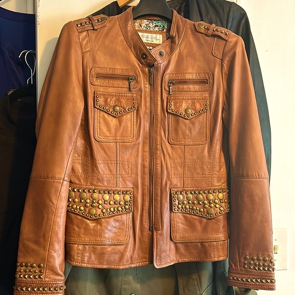 💙NWOT💙Tasha Polizzi💙 Studded Leather Jacket💙 - Picture 13 of 15